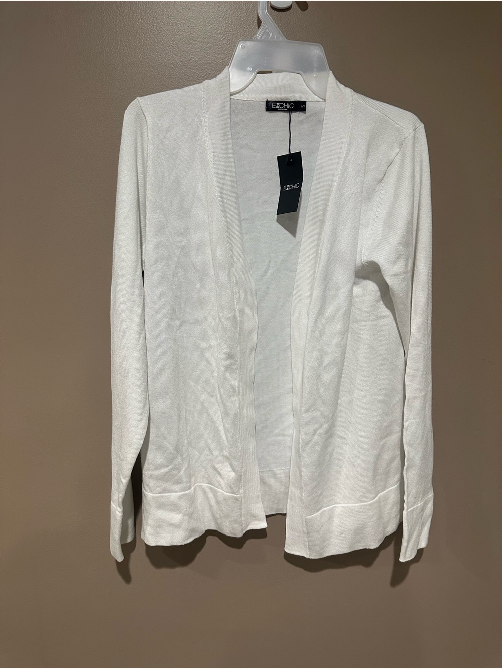 chic White Open-Front Lightweight Cardigan